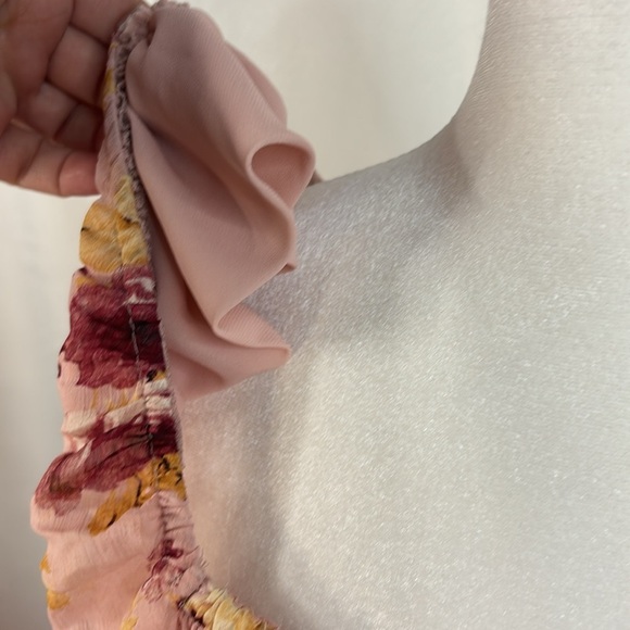 Express Pink Floral Square Neck Smocked Top- NWT- L - Picture 5 of 15